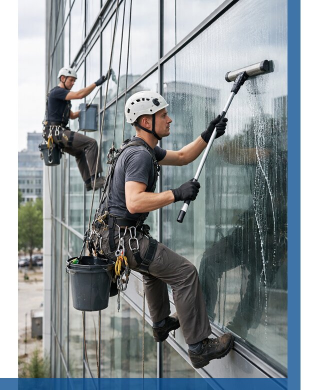 Мойка витражей альпинистами в Солнечногорске от 729 р. под ключ|ВЫСОТНИК-Слн