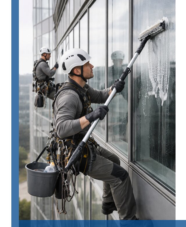 Высотная мойка сплошного остекления с выездом в Солнечногорске