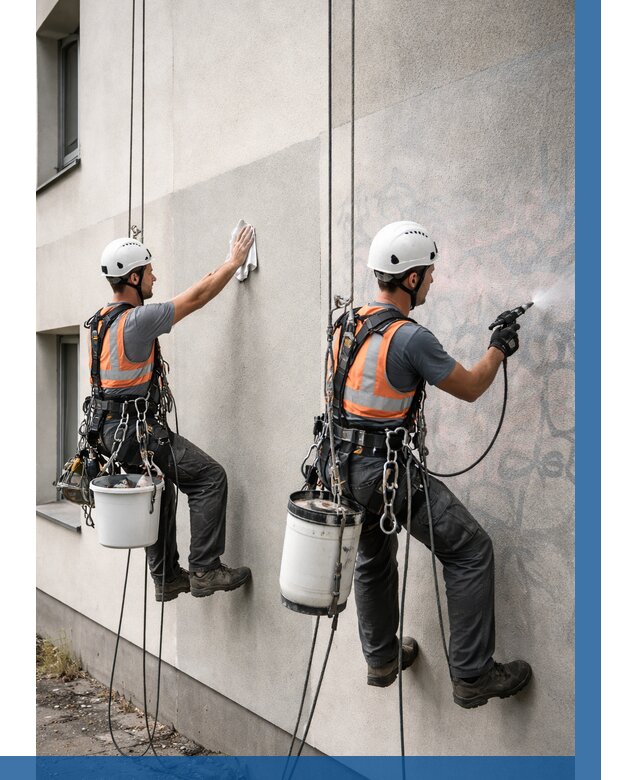 Антиграффити покрытие фасада в Солнечногорске от 624 р. | ВЫСОТНИК-Слн