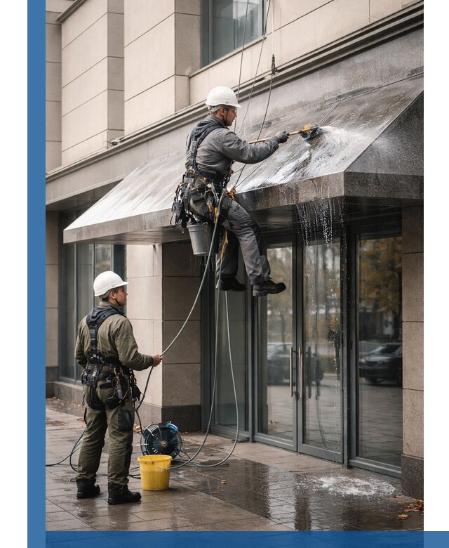 Профессиональная мойка козырьков и навесов в Солнечногорске