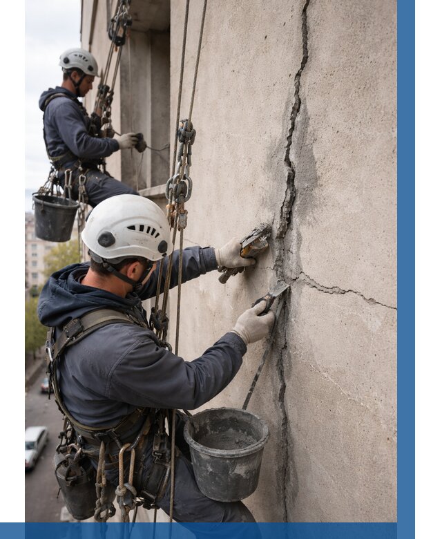 Заделка трещин на фасаде в Солнечногорске от 937 р. | ВЫСОТНИК-Слн