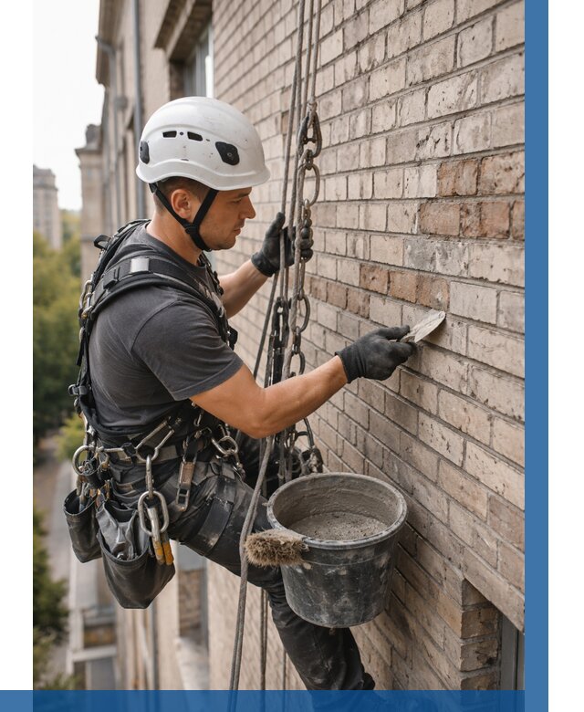 Ремонт кирпичной кладки фасада в Солнечногорске от 1873 р. | ВЫСОТНИК-Слн