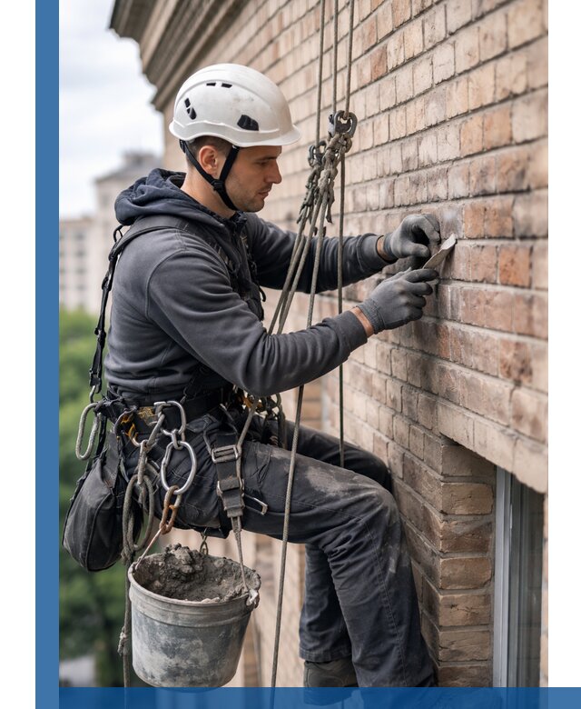 Качественный ремонт кирпичной кладки фасада в Солнечногорске с гарантией