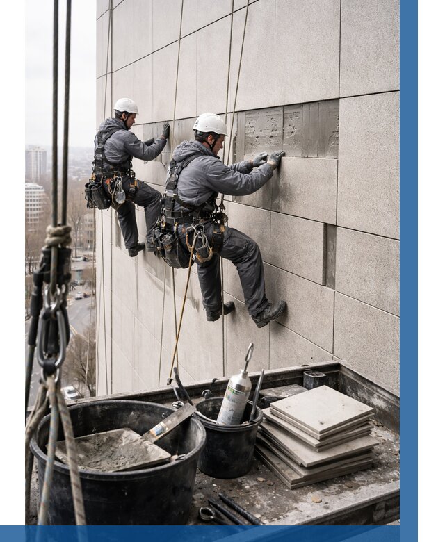 Ремонт фасада из керамогранита в Солнечногорске от 2602 р. | ВЫСОТНИК-Слн