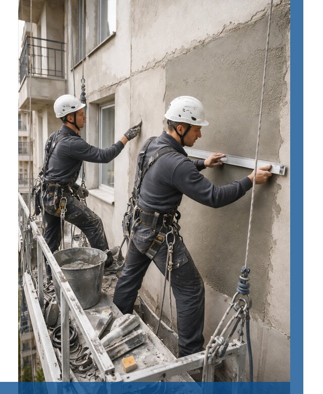 Штукатурка фасада на высоте в Солнечногорске от 937 р. | ВЫСОТНИК-Слн