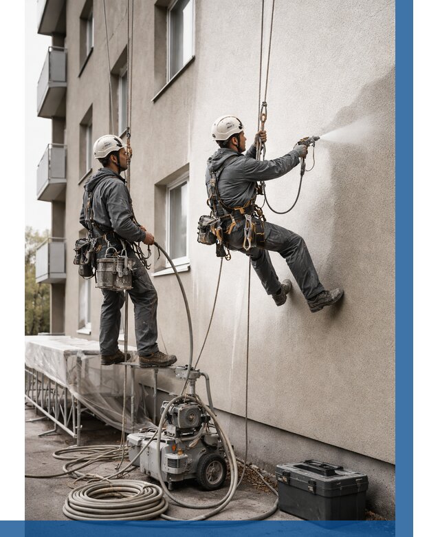 Безвоздушная покраска фасада в Солнечногорске от 229 р/м² | ВЫСОТНИК-Слн