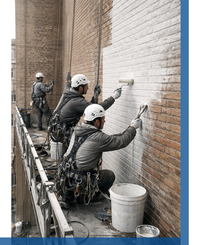 Покраска кирпичного фасада в Солнечногорске от 364 р. | ВЫСОТНИК-Слн