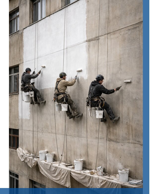 Покраска бетонного фасада в Солнечногорске от 364 р за м2 | ВЫСОТНИК-Слн