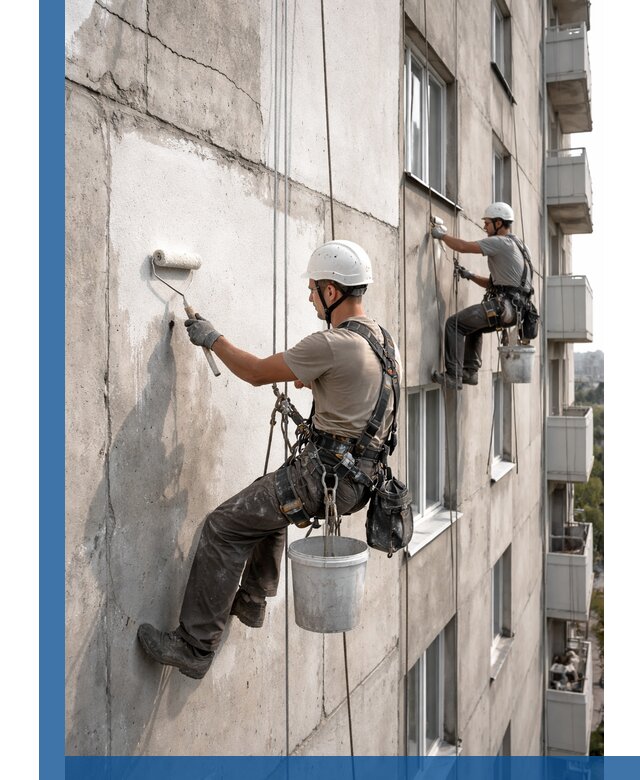 Покраска бетонного фасада в Солнечногорске для жилых и промышленных объектов