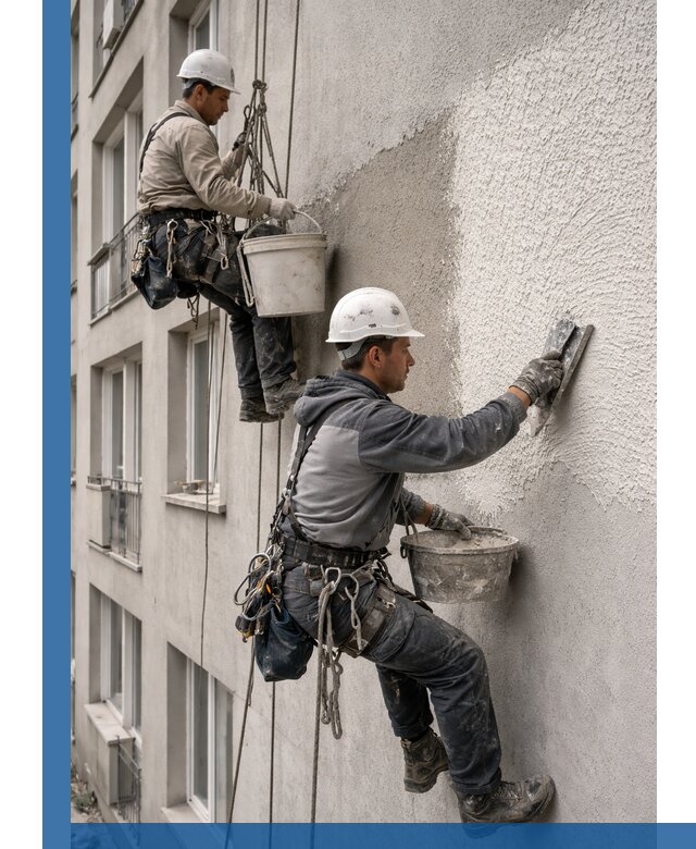 Нанесение декоративной штукатурки короед на фасад в Солнечногорске