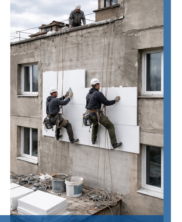 Утепление фасада пенополистиролом в Солнечногорске от 1873 р. | ВЫСОТНИК-Слн