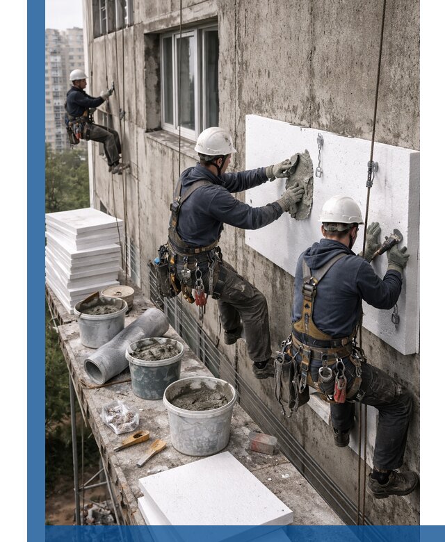 Утепление фасада пенополистиролом в Солнечногорске под ключ