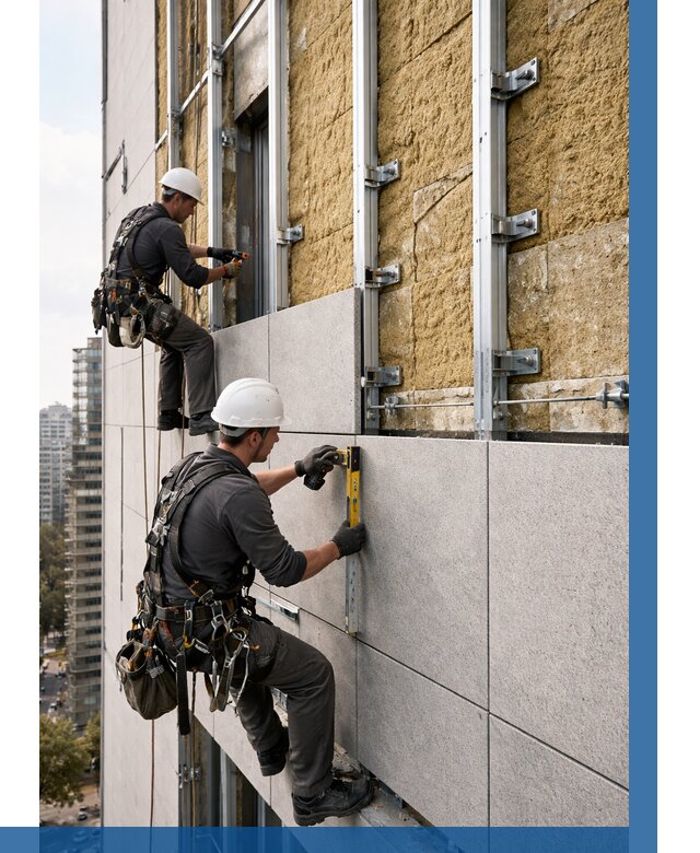 Монтаж вентилируемого фасада в Солнечногорске от 3643 р. | ВЫСОТНИК-Слн