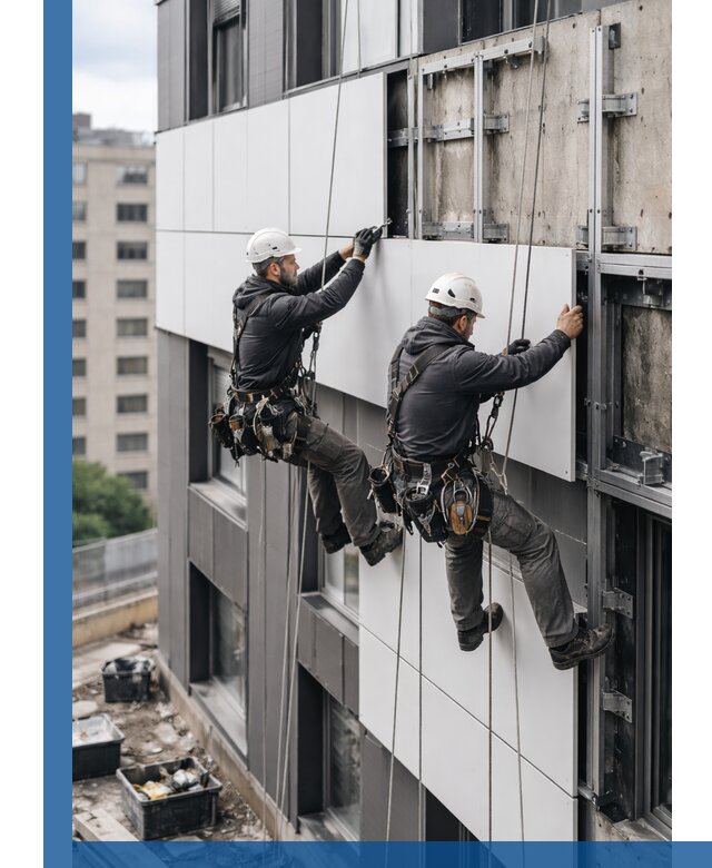 Монтаж композитных панелей фасада в Солнечногорске под ключ