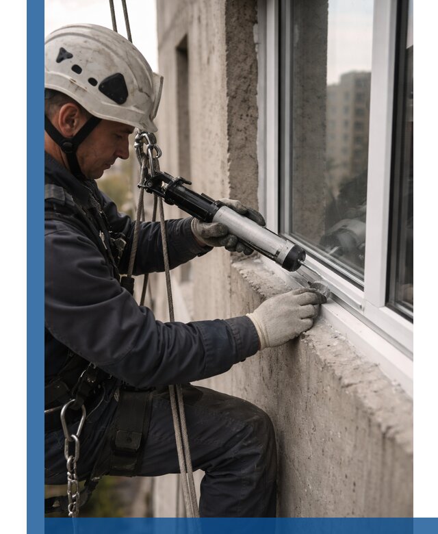 Герметизация оконных швов снаружи в Солнечногорске профессионально