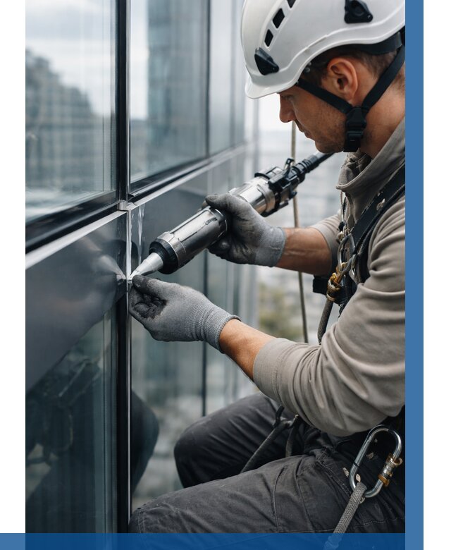 Герметизация стыков витража в Солнечногорске от 1249 р. | ВЫСОТНИК-Слн