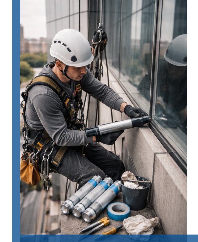 Герметизация стыков витража в Солнечногорске для герметичных фасадов