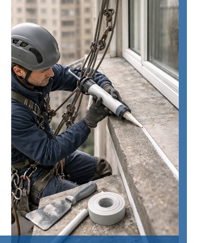 Герметизация балконного козырька в Солнечногорске от 4684 р. | ВЫСОТНИК-Слн