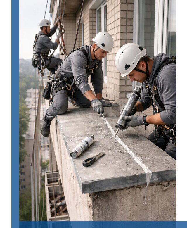 Герметизация балконного козырька в Солнечногорске профессионально