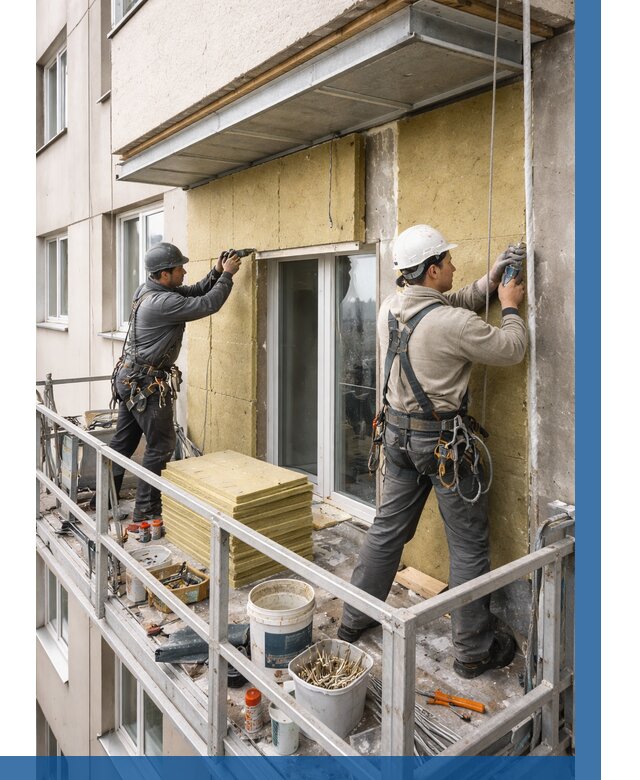 Утепление балкона снаружи в Солнечногорске от 1665 р. под ключ ВЫСОТНИК-Слн