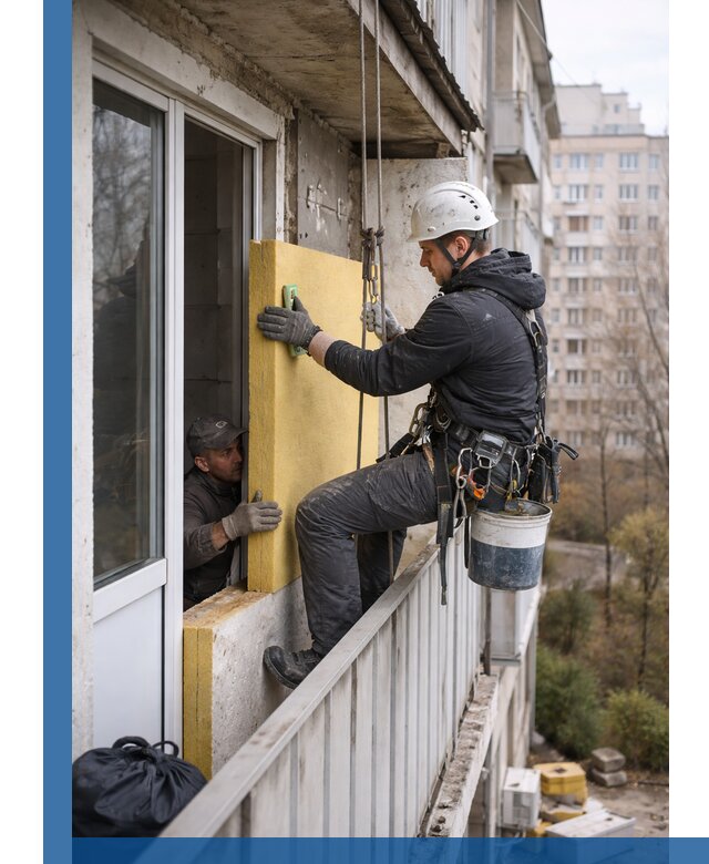 Профессиональное утепление балкона снаружи в Солнечногорске под ключ