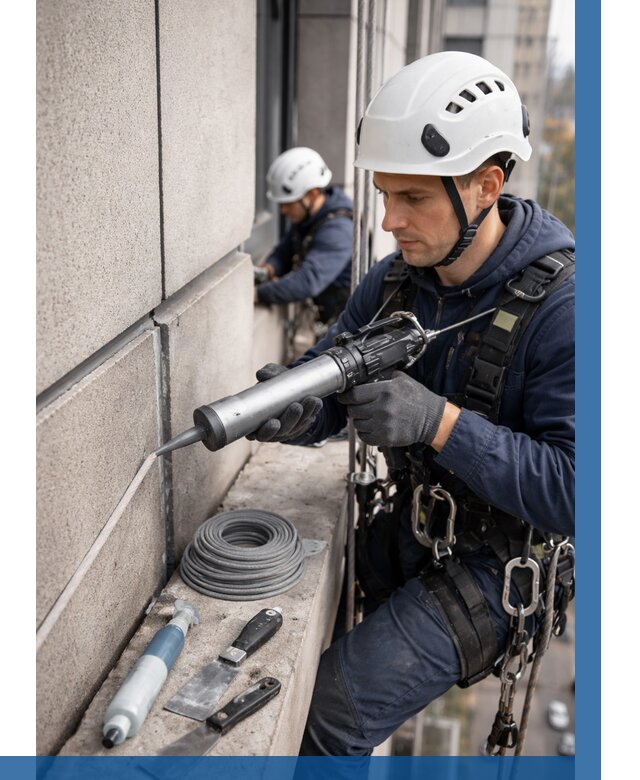 Герметизация деформационных швов фасада в Солнечногорске от 729 | ВЫСОТНИК-Слн