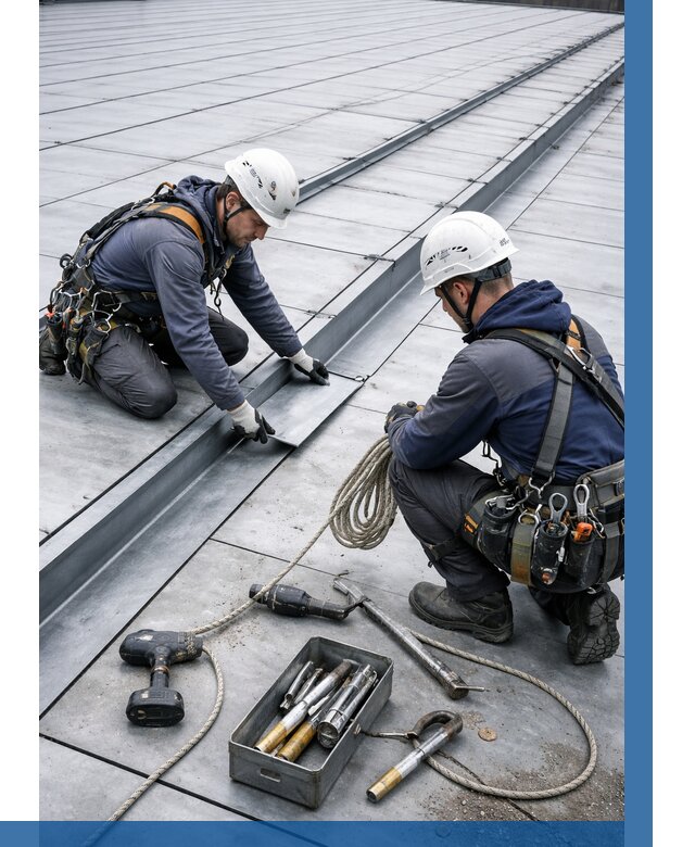 Ремонт фальцевой кровли в Солнечногорске от 729 р. | ВЫСОТНИК-Слн