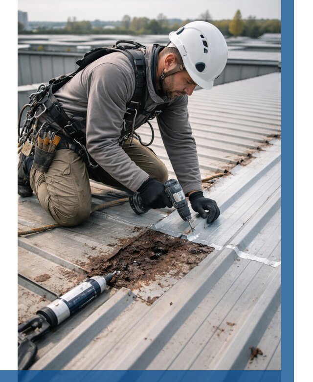 Ремонт профнастила на кровле в Солнечногорске от 729 р. | ВЫСОТНИК-Слн