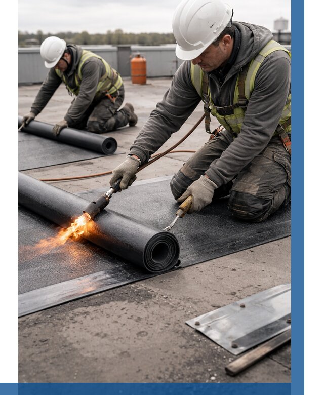 Монтаж наплавляемой кровли в Солнечногорске от 885 р. — ВЫСОТНИК-Слн