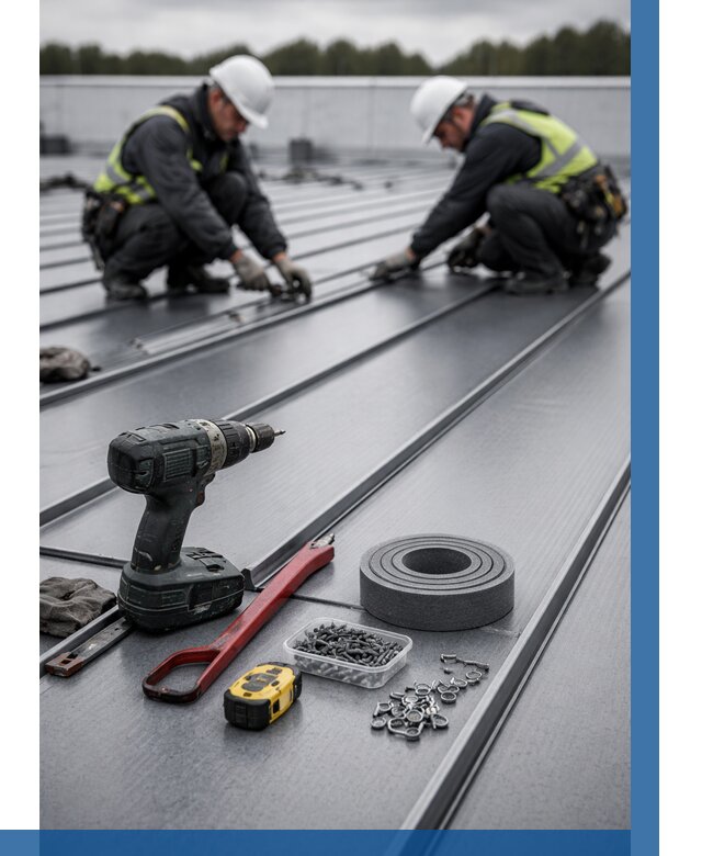 Монтаж фальцевой кровли в Солнечногорске от 1873 р. | ВЫСОТНИК-Слн