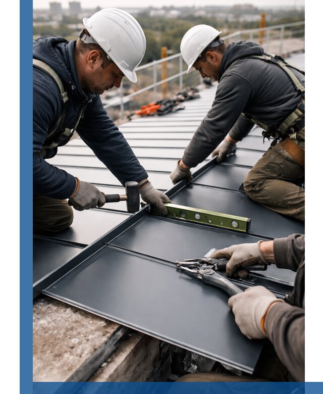 Монтаж фальцевой кровли в Солнечногорске для промышленных зданий