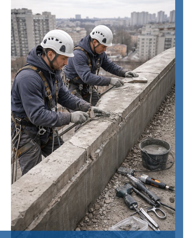 Ремонт парапета на кровле в Солнечногорске от 1561 р. | ВЫСОТНИК-Слн