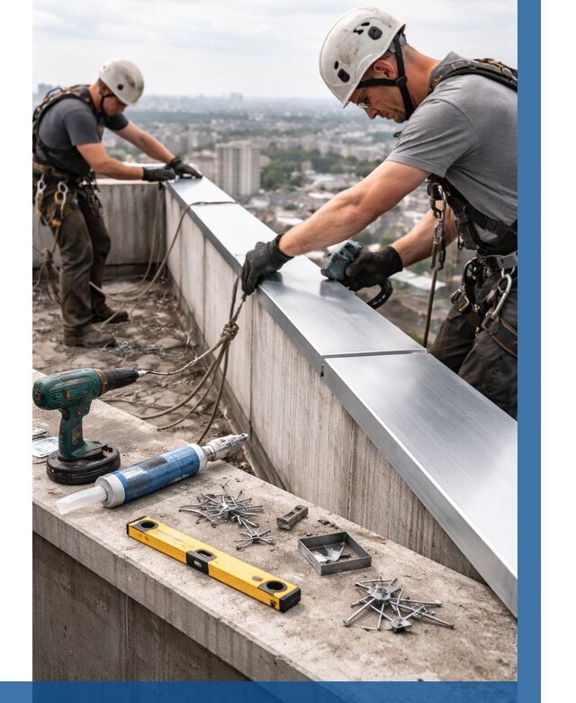 Монтаж парапетных крышек в Солнечногорске от 833 р. | ВЫСОТНИК-Слн