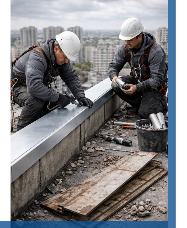 Замена парапетных крышек под ключ в Солнечногорске от 1249 р. | ВЫСОТНИК-Слн