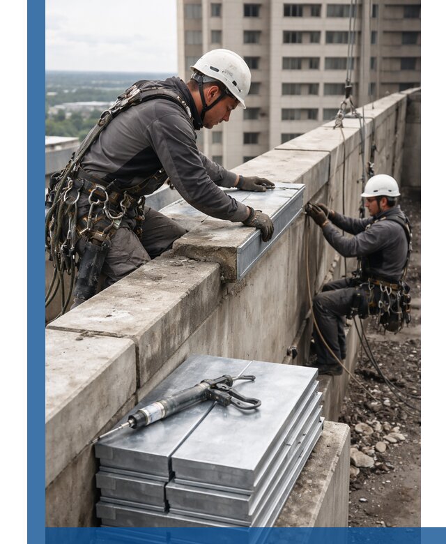 Замена парапетных крышек и установка новых в Солнечногорске
