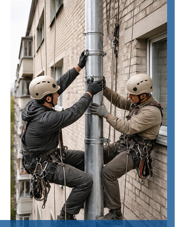 Замена водосточных труб в Солнечногорске от 6765 р. | ВЫСОТНИК-Слн