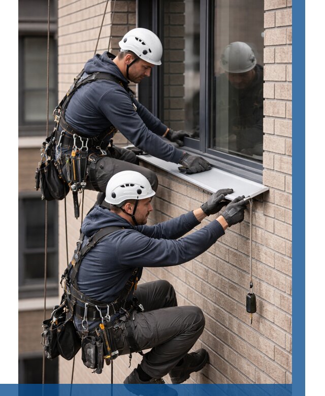 Монтаж оконных отливов под ключ в Солнечногорске от 3643 р. | ВЫСОТНИК-Слн