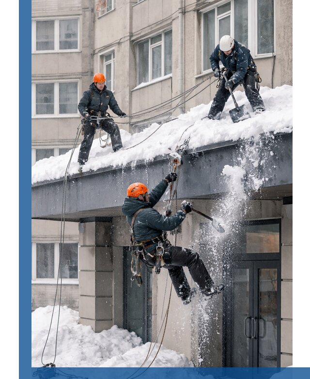 Безопасная очистка навесов от снега в Солнечногорске круглогодично