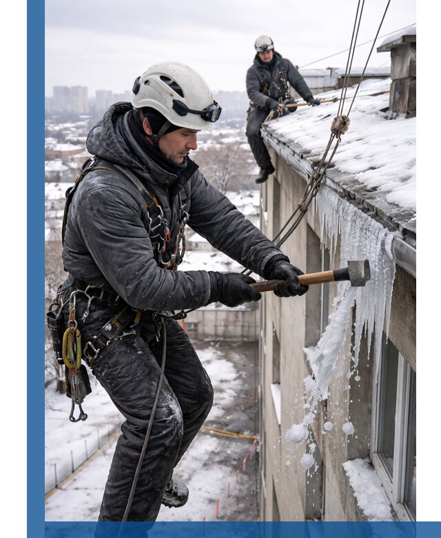 Сбивание и удаление сосулек с крыши в Солнечногорске безопасно
