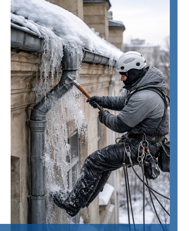 Очистка водостоков от льда в Солнечногорске от 3643 р. | ВЫСОТНИК-Слн