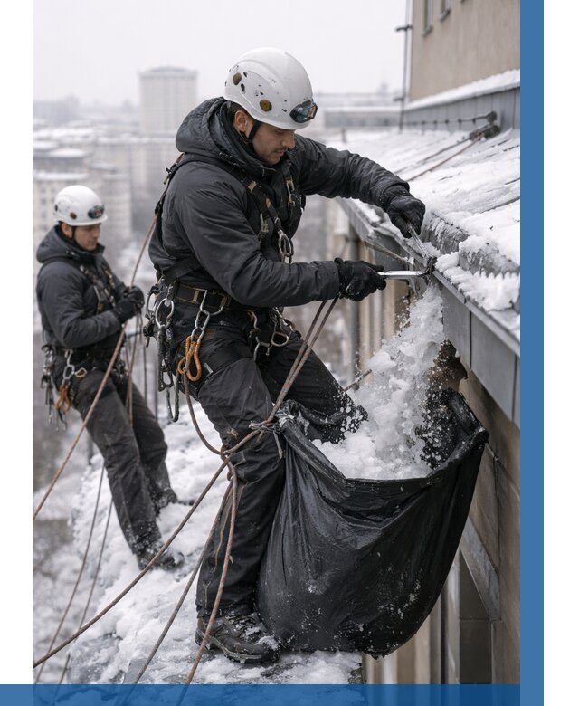 Аварийная очистка крыши в Солнечногорске под ключ от 312 р. | ВЫСОТНИК-Слн