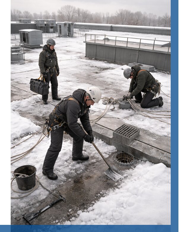 Абонентское обслуживание кровли зимой в Солнечногорске от 8326 р. | ВЫСОТНИК-Слн