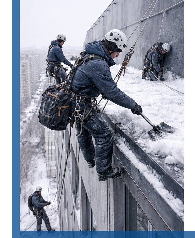 Абонентское обслуживание кровли зимой в Солнечногорске регулярный уход