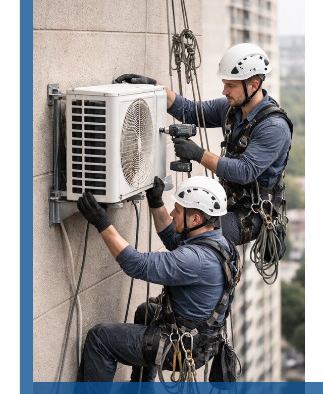 Монтаж внешнего блока кондиционера в Солнечногорске установка и крепление