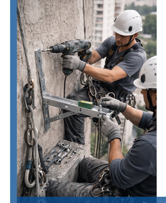Установка кронштейнов кондиционера и крепежа в Солнечногорске