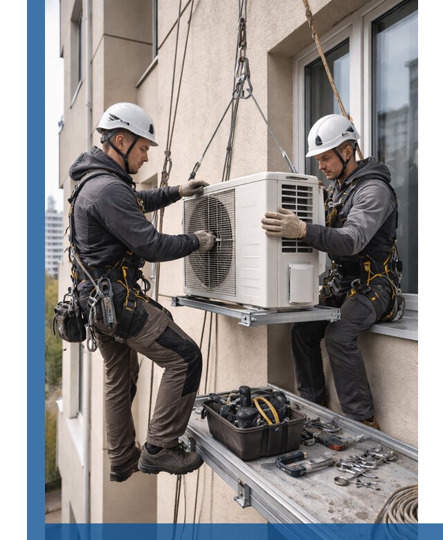 Перенос внешнего блока кондиционера в Солнечногорске с монтажом и крепежом