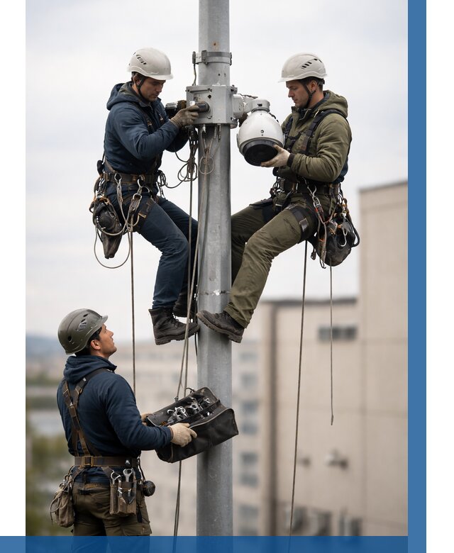 Установка видеокамер на мачте в Солнечногорске от 8847 р. | ВЫСОТНИК-Слн