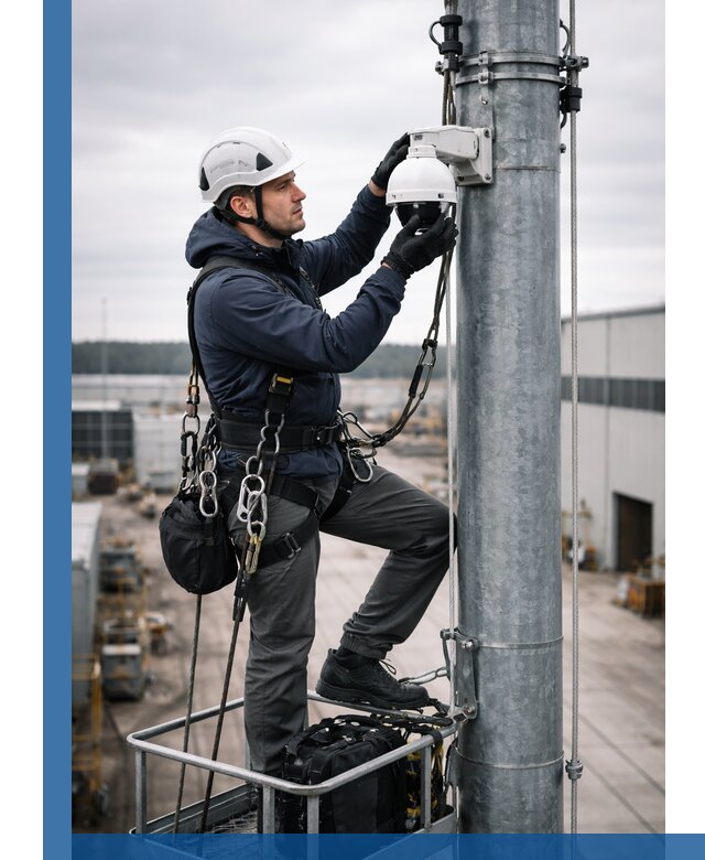 Профессиональная установка видеокамер на мачте в Солнечногорске