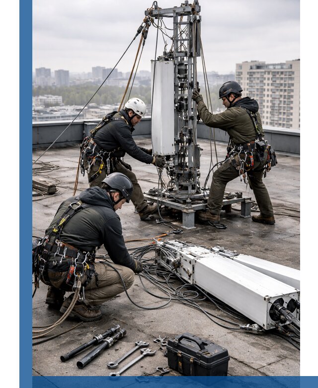 Демонтаж антенн на крыше зданий в Солнечногорске с гарантией