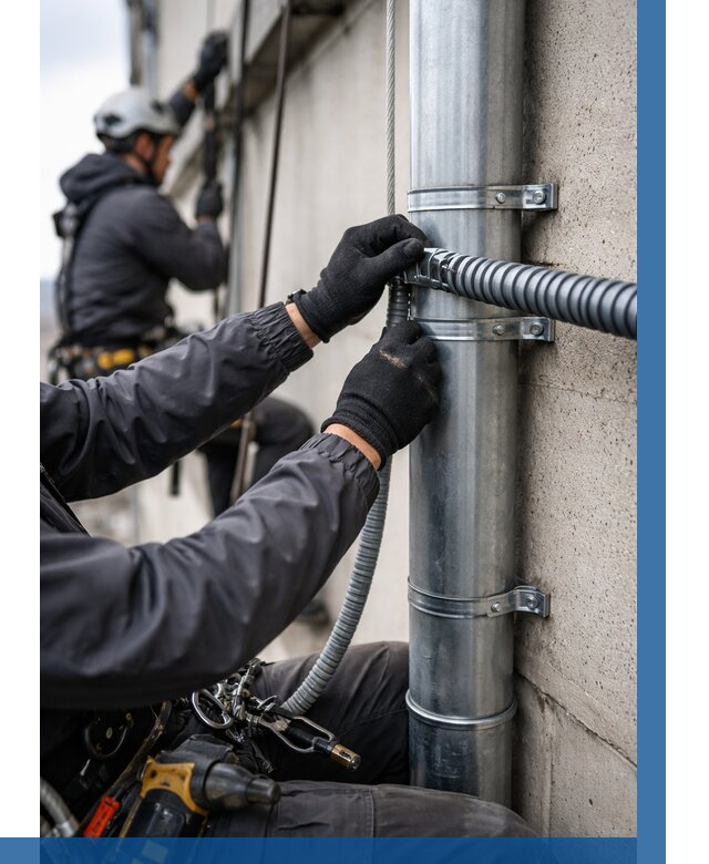 Монтаж гофры для кабеля в Солнечногорске от 312 р. | ВЫСОТНИК-Слн